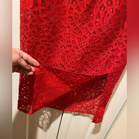 NWOT~Stunning Red Lace Halter Dress by Topshop - Picture 4 of 12
